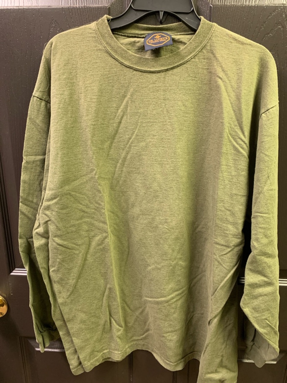 Dr. Lucky’s Olive Green Long Sleeve Crewneck Shirt